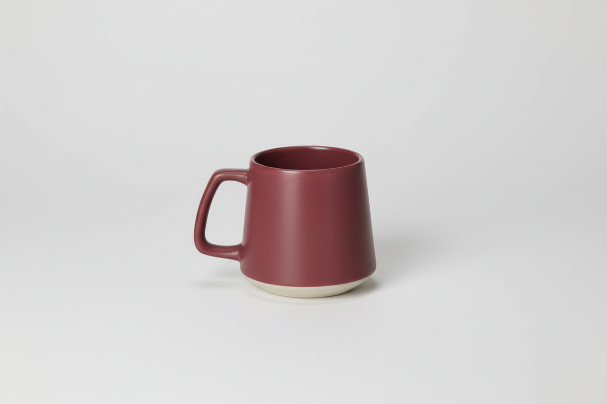 Red mug on a white background