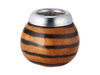 Calabash pumpkin bowl with aluminium ring, striped-27336