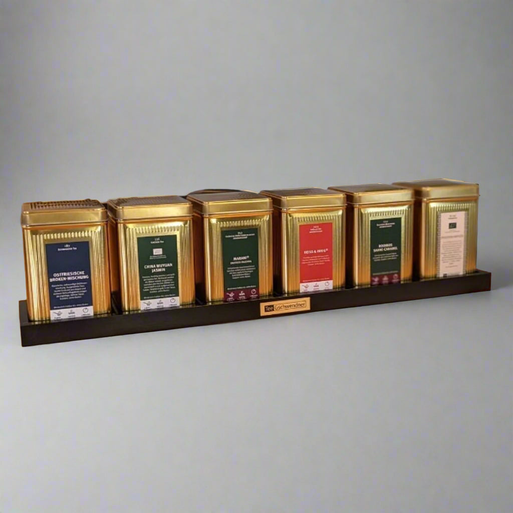 Display for 6 tea tins black No. 9796