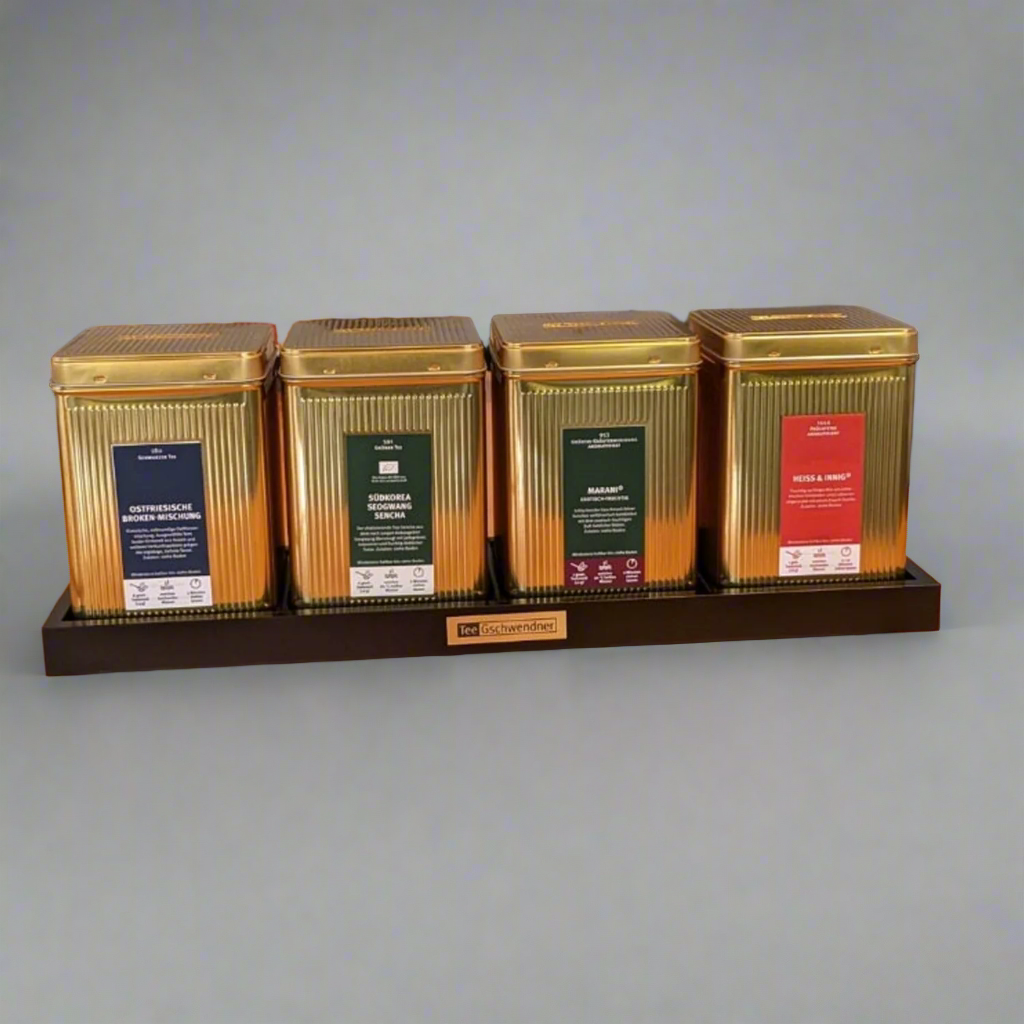 Display for 4 tea tins black No. 9797